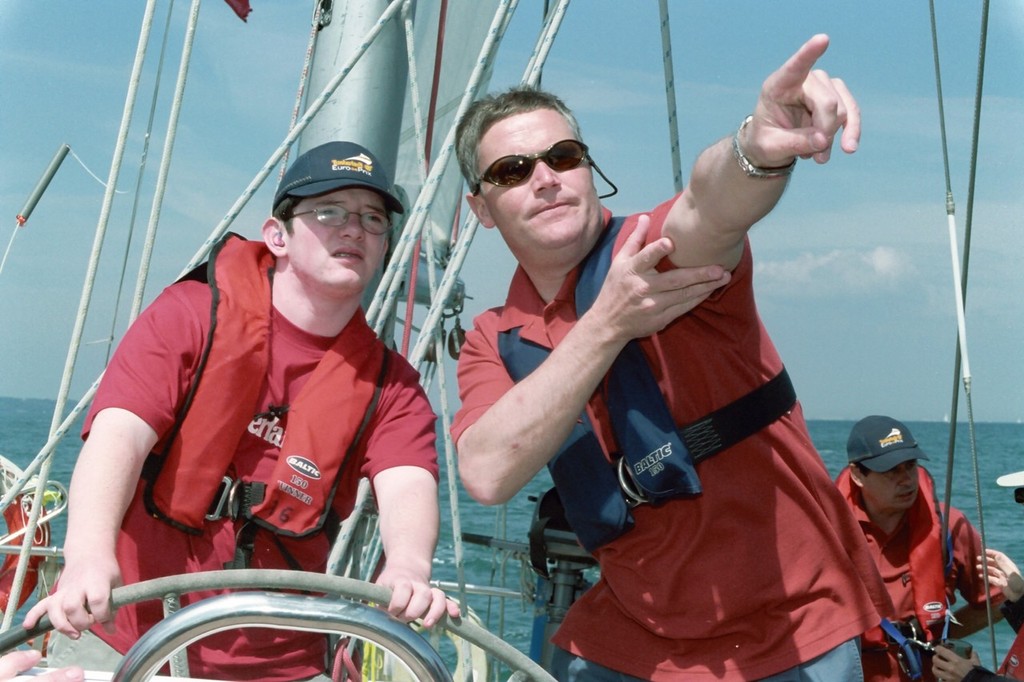 A boy learns to navigate the seas on a previous sail training adventure - London to Portland Small Ships Race 2012 © ASTO